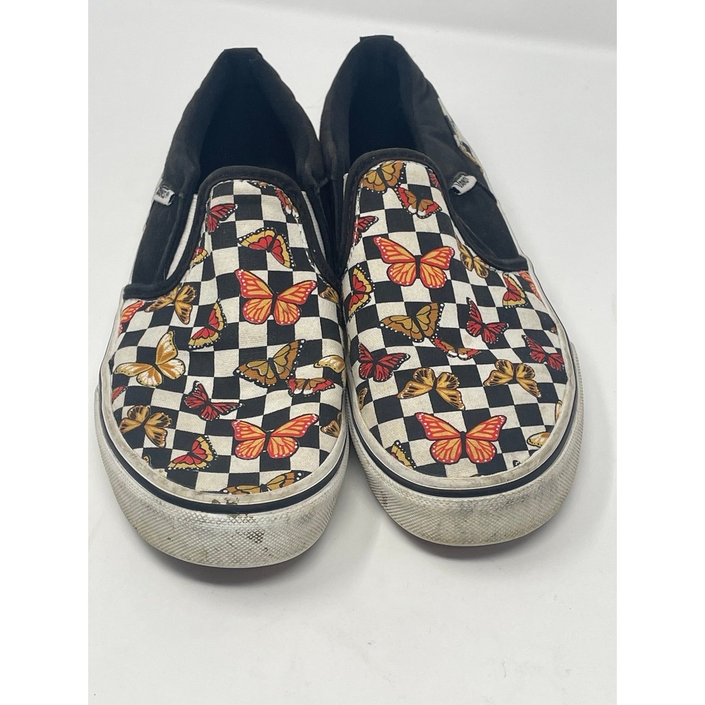Vans Asher Butterfly Checkerboard Slip On Shoes Girls Size 4 / Womens 5.5 Skate - Picture 7 of 12
